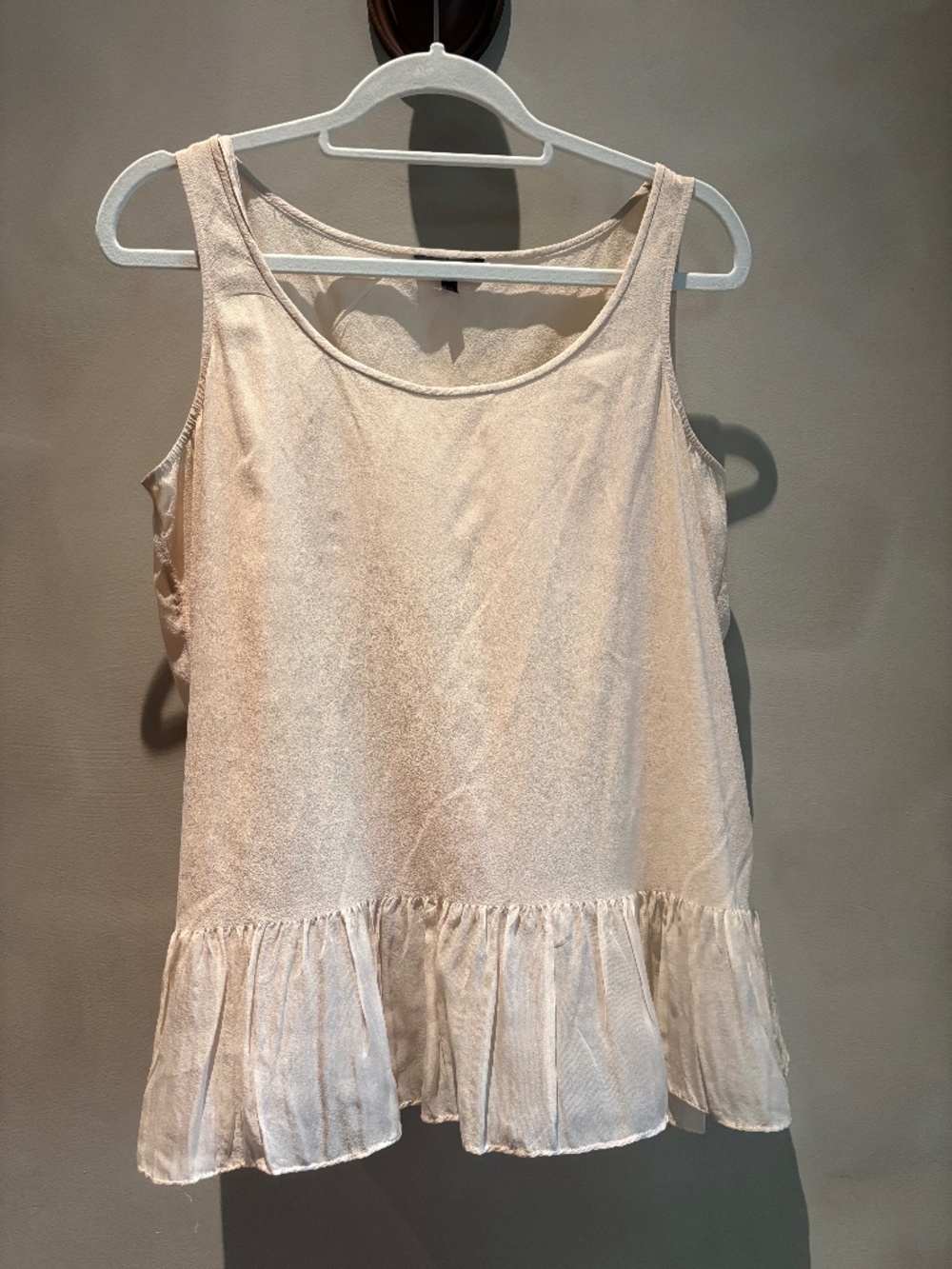 EILEEN FISHER Light Tan Flow Sheer Tank Top